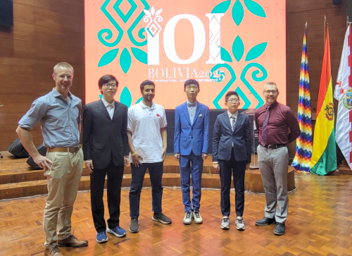 IOI 2025 team - Paul McGrath, Ryan Bai (Gold), Tarek Zaki (Bronze), Warren Bei (Silver), Alex Li (Bronze), Troy Vasiga