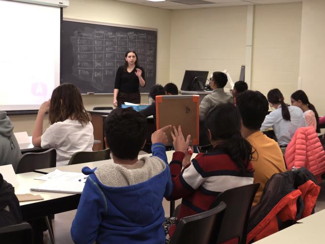 Students attending Math Circles workshop organised by the CEMC