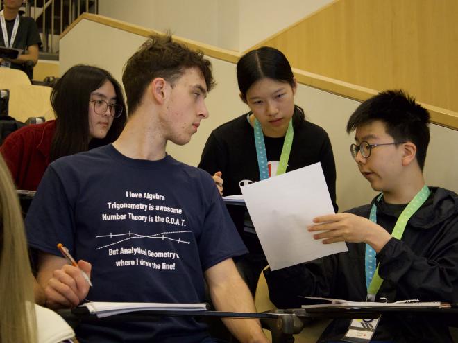 Students collaborating at a CEMC workshop
