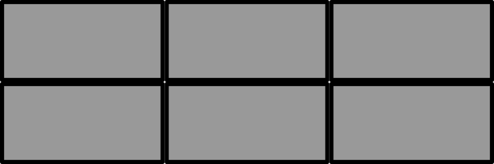 The arrangement with three pairs of horizontal rectangles placed one after the other.