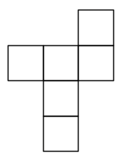 Two columns of three squares are placed side by side so that the bottom square in the left column lines up with the top square in the right column.