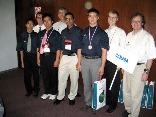 IOI 2007 team from Canada: Ricky Ngan, Troy Vasiga, Andy Kong, Ian Munro, Guru Guruganesh, Konstantin Lopyrev, Graeme Kemkes, and Gordon Cormack
