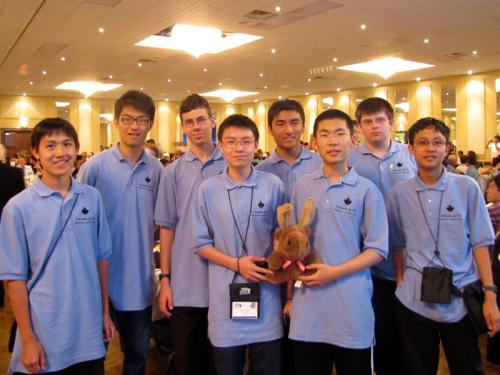 IOI 2010 team from Canada - 2010 IOI Team (From left to right): Front row: Jonathan Zung, Aurick Qiao, Robin Cheng, Brian Bi Back row: Zhi Qiang Liu, Jacob Plachta, Cyril Zhang, and Tyson Andre